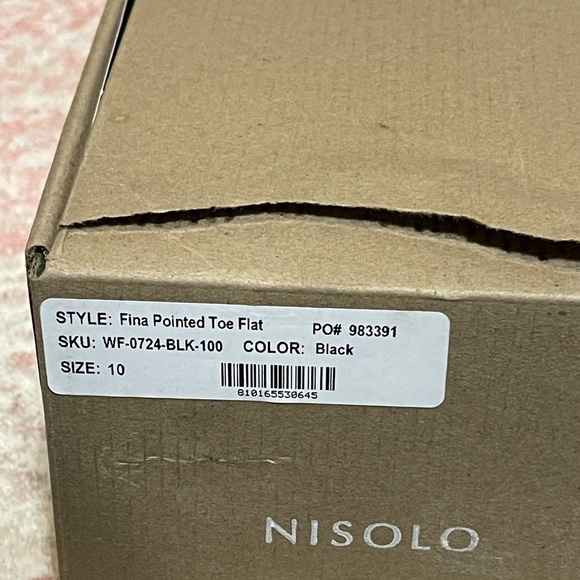 Nisolo New in Box Black Fina Pointed Toe Leather Flats Size 10 - Picture 2 of 7